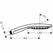 hansgrohe Handbrause Raindance Select 150 AIR 3jet verchromt Maße