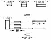 Verlängerungsset 25 mm passend für Unterputz-Universal-Einhandmischer 1/2'' für Wanne und Brause einsetzbar einsetzbar