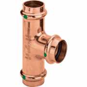 Das Viega PROFIPRESS T-Stück ist ein robuster und zuverlässiger Verbindungselement für Kupferrohre in der Haustechnik. Es eignet sich ideal für Trinkwasser- und Heizungsinstallationen