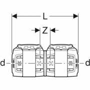 zeichnung von Geberit FlowFit Kupplung