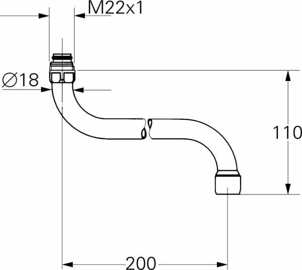 Grohe S-Auslauf 200mm Costa chrom, 13051000