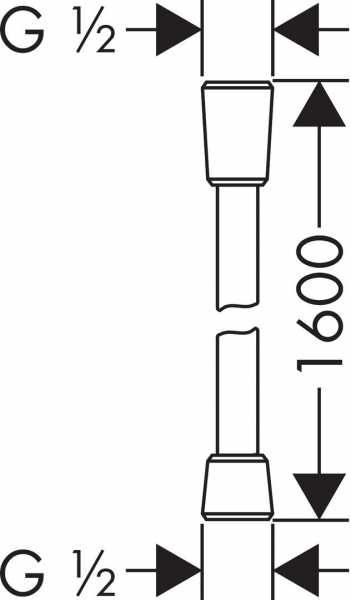 Brauseschlauch Isiflex B mattschwarz aus Kunststoff mit Metalleffekt, hochflexibel, reinigungsfreundlich, mit Knickschutz, mit beidseitig konischer Mutter DN 15