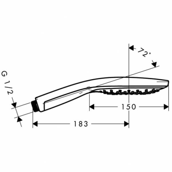 hansgrohe Handbrause Raindance Select 150 AIR 3jet verchromt Maße