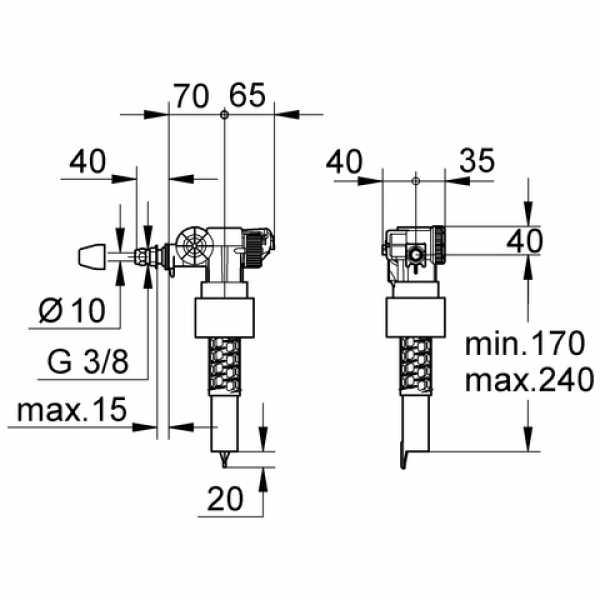 Grohe Füllventil zu Dal Lux-Spülkasten, 37095000