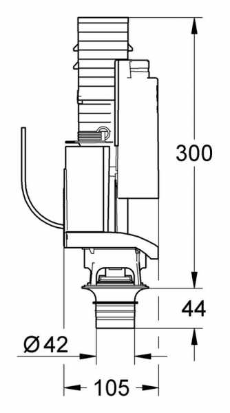 Grohe Ablaufventil für Spülkasten Unterputz 38736000, Maße