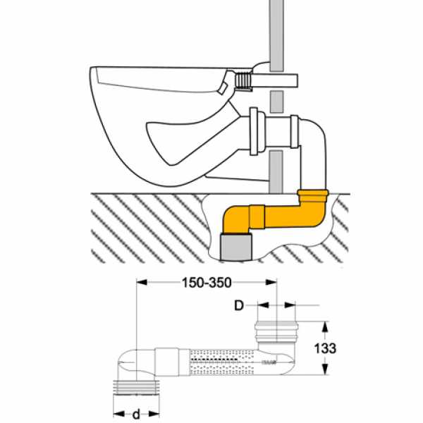 OHA Wc Versprungbogen, waagerecht DN 90/110, 3983