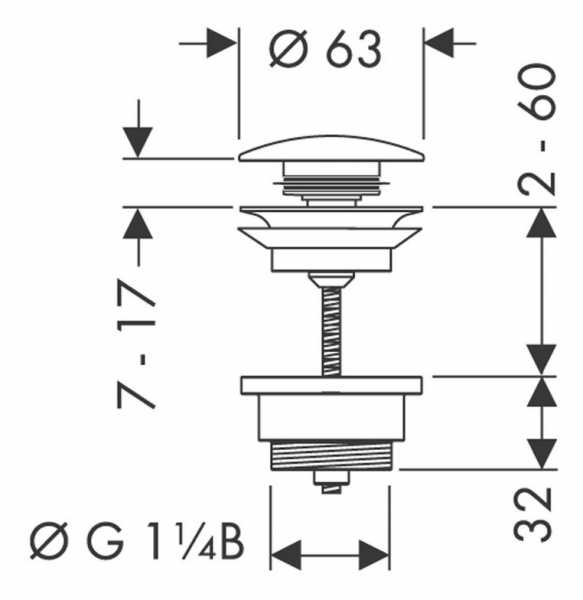 Hansgrohe Push-Open Waschtischventil 50100000