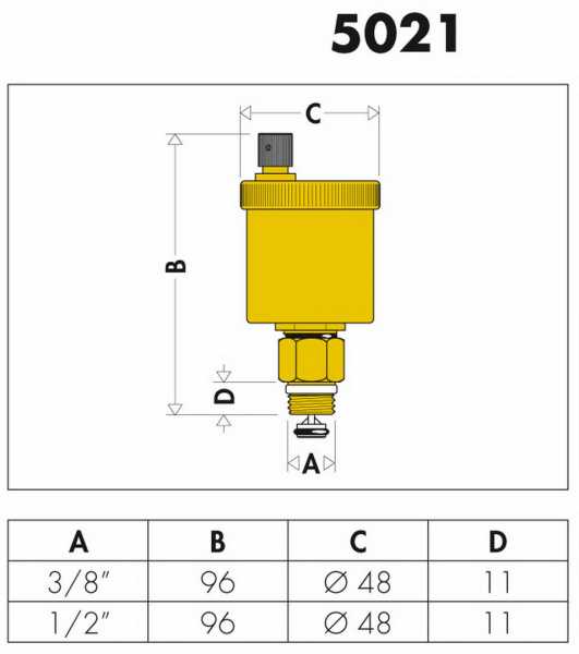 Caleffi Automatischer Schnellentlüfter MINICAL