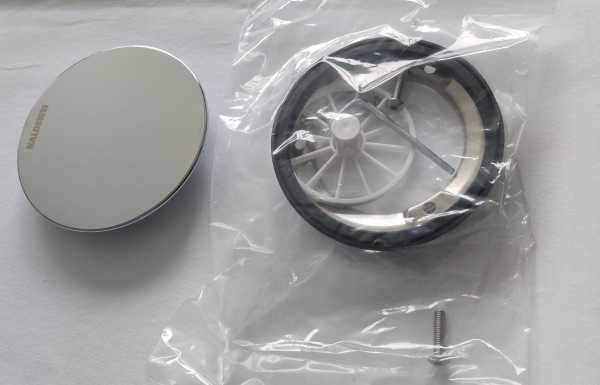Kaldewei Service-Kit für alle alten Kaldewei Duschabläufe KA90 zur Umrüstung auf neuen Ablaufdeckel, inklusive Deckel in chrom, Schrauben und Haltering.