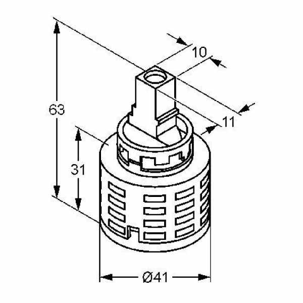 Kartusche 41mm mit keramischen Dichtscheiben nach DIN EN 817