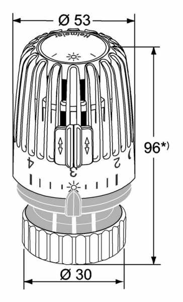 Heimeier Thermostatkopf K weiß für Vaillant-Ventil 971200500