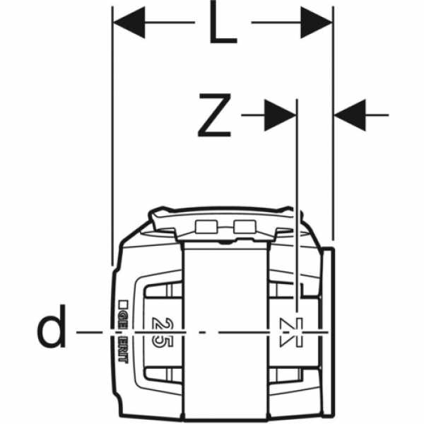 zeichnung von Geberit FlowFit Rohr-Endstopfen