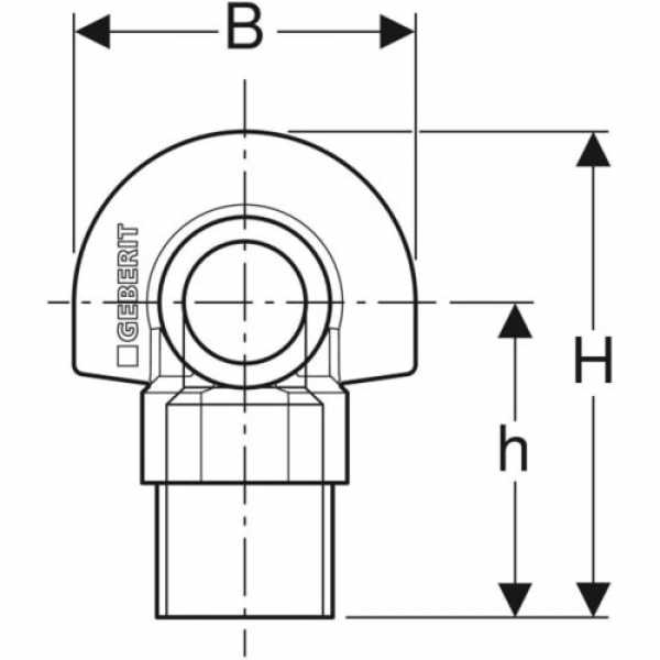 Zeichnung von Geberit Schalldämmset für Anschlusswinkel 90°