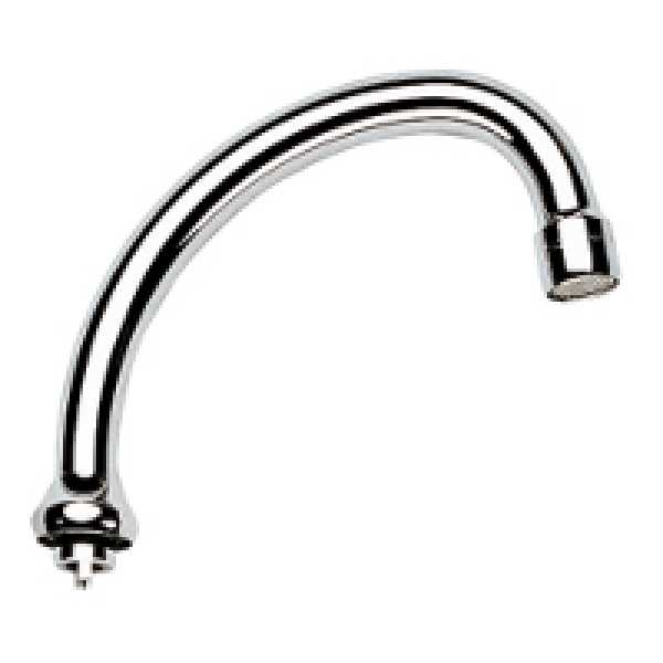 Grohe Rohrauslauf HU-Form 140mm chrom mit Anschlagring