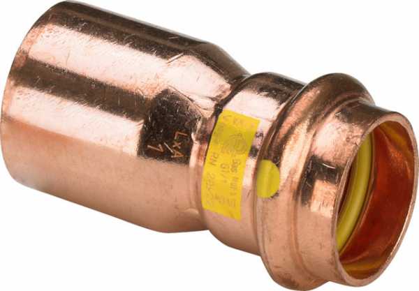 Das Viega PROFIPRESS G-Reduzierstück ist eine hochwertige Lösung zur Reduzierung von Rohrdurchmessern in Gasinstallationen. Hergestellt aus hochwertigem Kupfer, bietet es eine hervorragende Korrosionsbeständigkeit und sorgt für eine langlebige und zuverlä